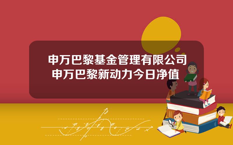 申万巴黎基金管理有限公司 申万巴黎新动力今日净值